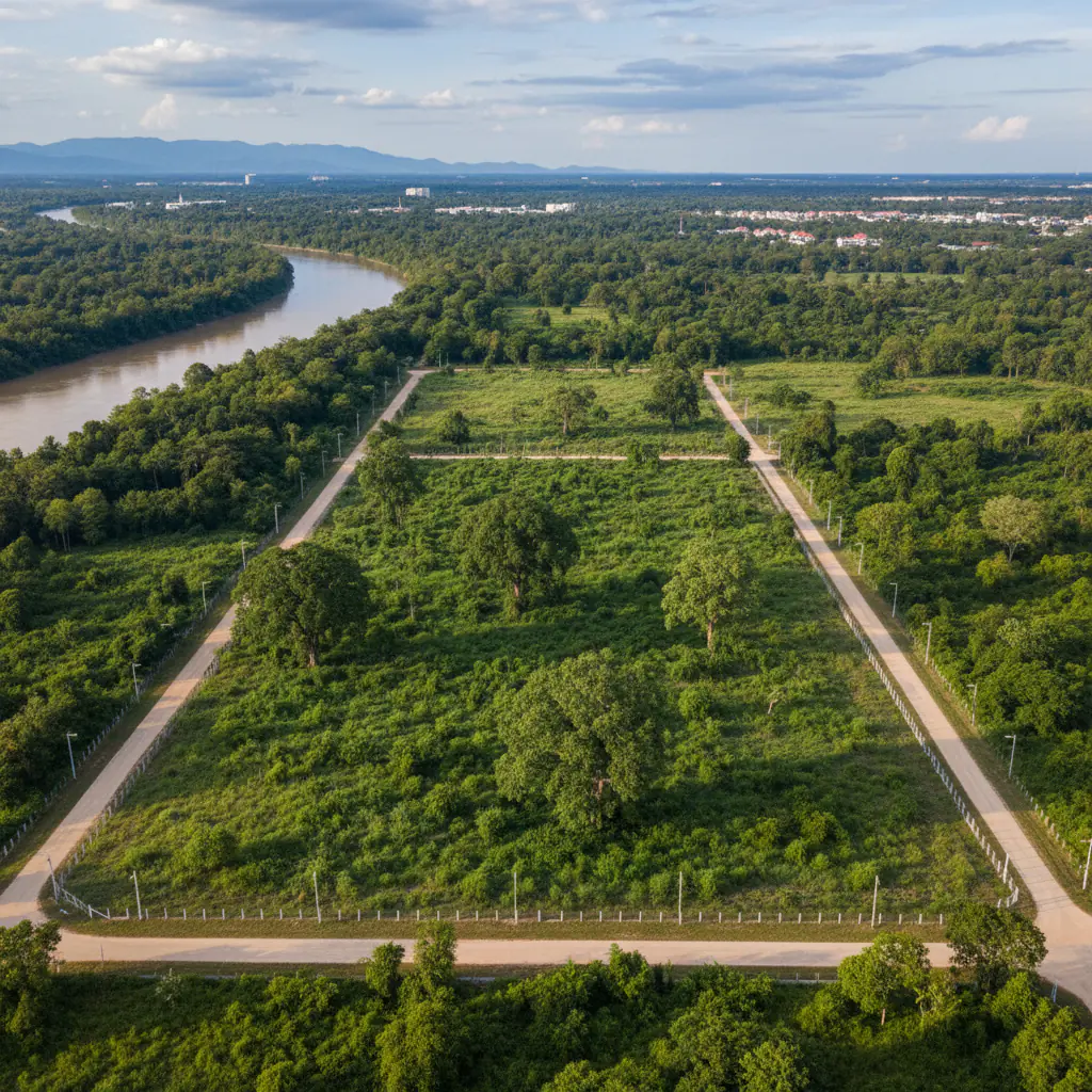 Expansive Riverside Land Plot for Development, Nonthaburi
